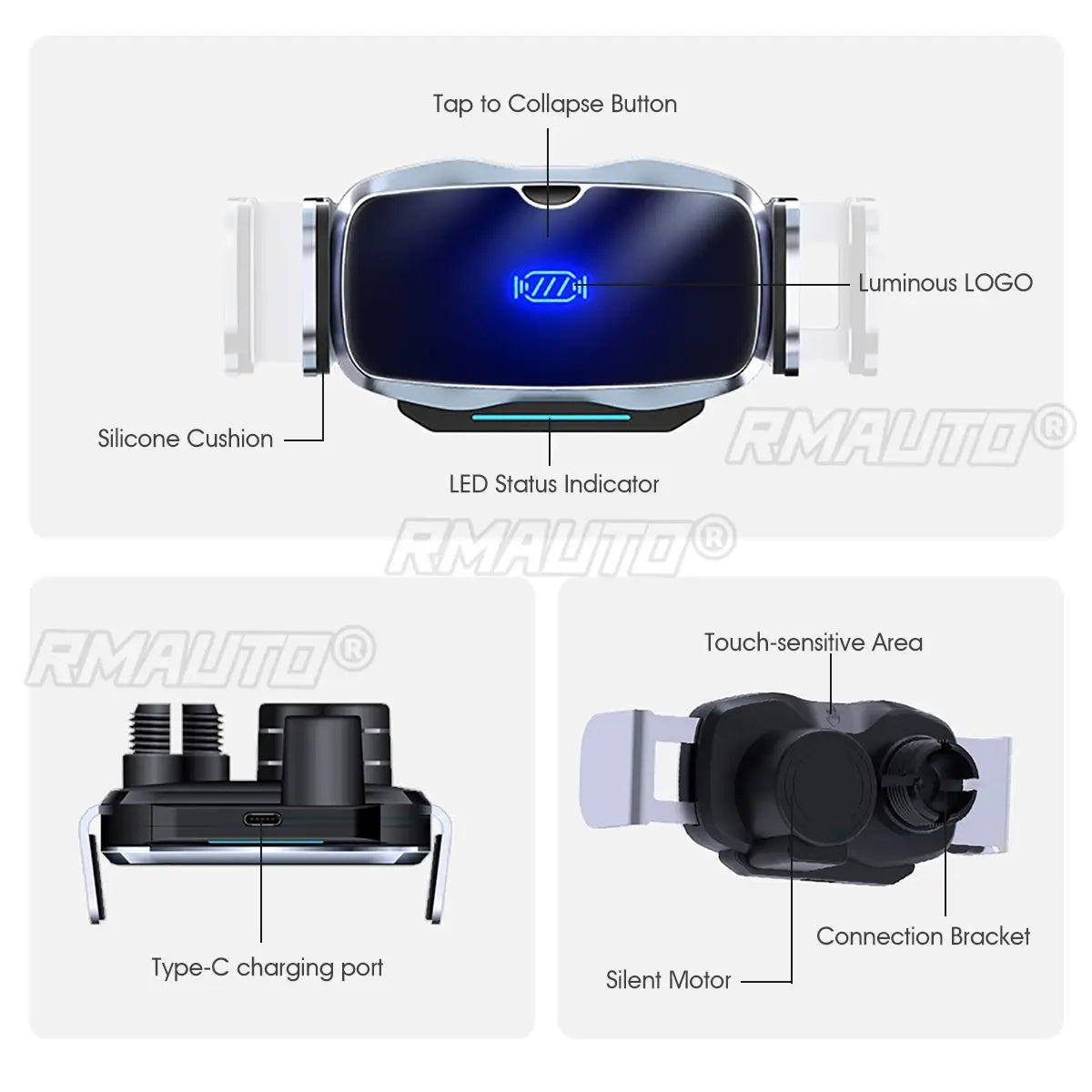 Universal Smart Electric Car Holder for iPhone Xiaomi Car Air Vent Mount Holder Stand Air Vent Mount Cell Auto Phone Support