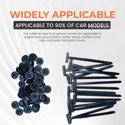 Cable ties with buckles and through nails for securing car floor