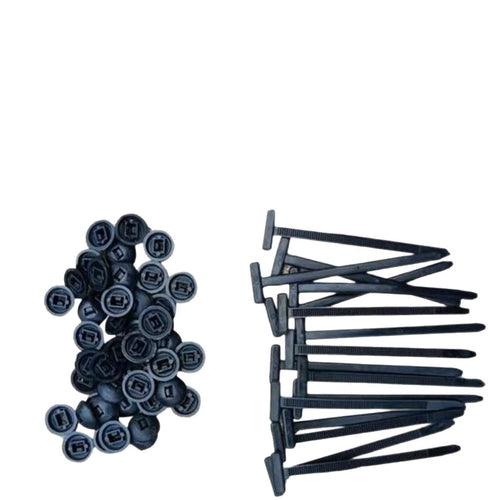Cable ties with buckles and through nails for securing car floor