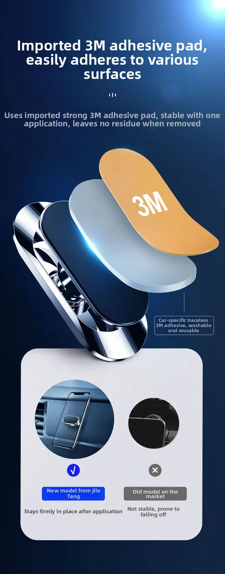 Cross-border 360 Rotating F16 Magnetic Car Mount Adhesive Horizontal And Vertical Anti-slip Navigation Bracket