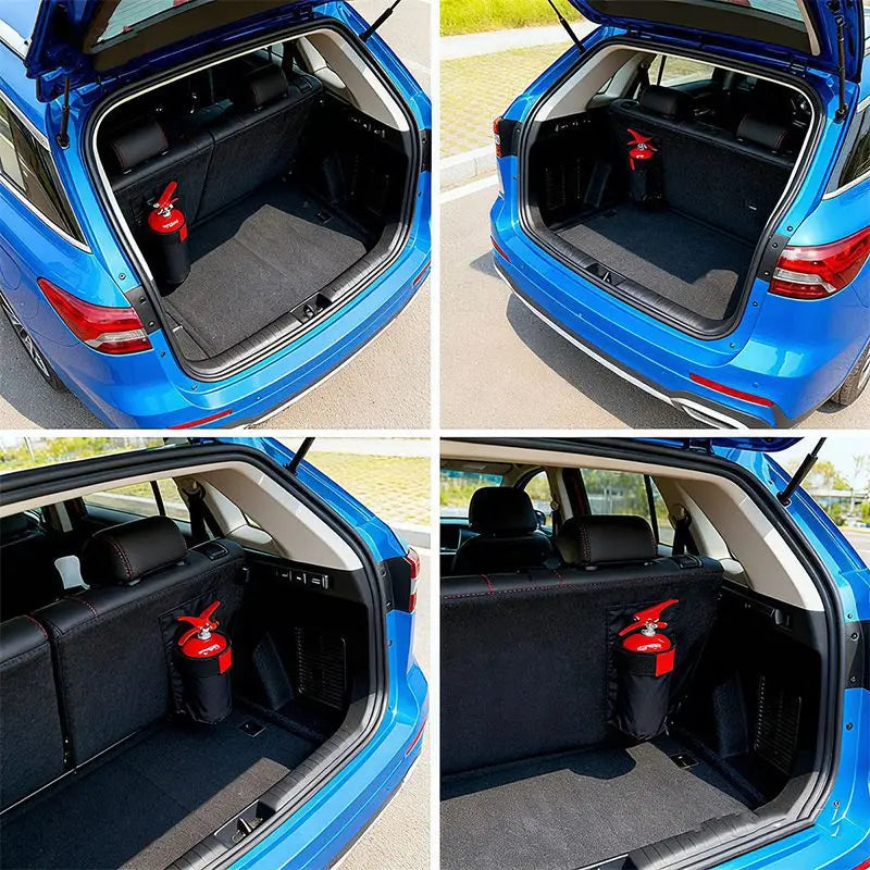 1pc Car Fire Extinguisher Organizer Trunk Storage Bag, Backseat Storage & Trunk Mount Bracket for Fire Extinguisher Storage