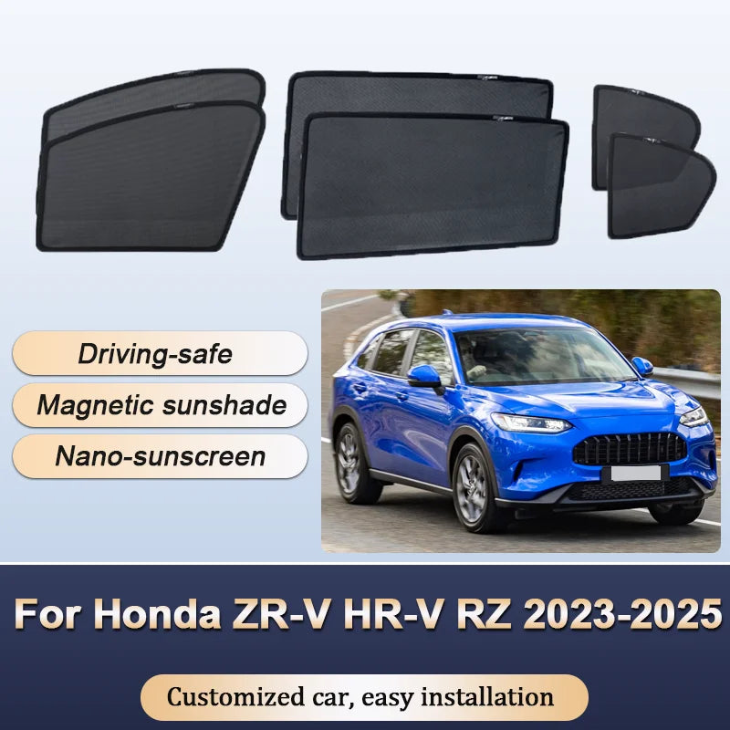 Sun Shades For Honda ZR-V ZRV ZR V HR-V RZ 2023-2025 Sunshade Magnetic Heat insulation Mesh Window Curtain Visor Car Accessories