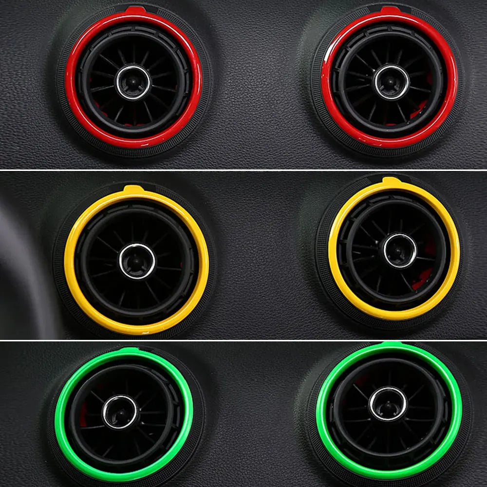 4x Auto Accessories Car A/C Air Outlet Decoration Trim Ring Air Condition Vent Inner Ring Cover for Audi A3/S3/RS3 8V 2012-2015