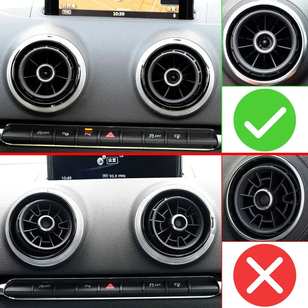 4x Auto Accessories Car A/C Air Outlet Decoration Trim Ring Air Condition Vent Inner Ring Cover for Audi A3/S3/RS3 8V 2012-2015