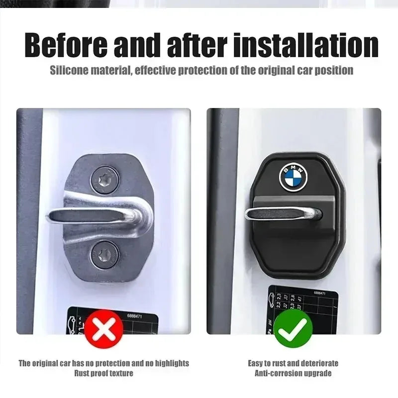 Peças Exteriores para Carro: Amortecedor de Silicone Antichoque para Porta, Capa Protetora para Fechadura, Acessório Automotivo,