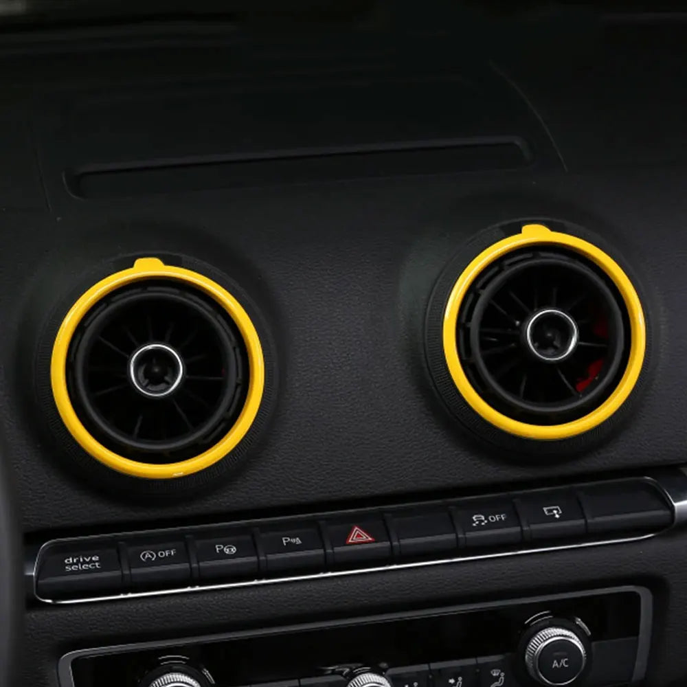 4x Auto Accessories Car A/C Air Outlet Decoration Trim Ring Air Condition Vent Inner Ring Cover for Audi A3/S3/RS3 8V 2012-2015