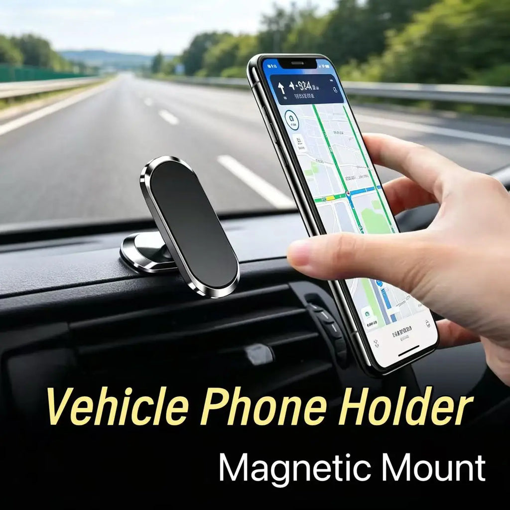 Universal Magnetic Car Phone Holder, Compact & Portable, Strong Magnetic Suction