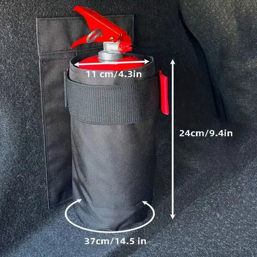 1pc Car Fire Extinguisher Organizer Trunk Storage Bag, Backseat Storage & Trunk Mount Bracket for Fire Extinguisher Storage