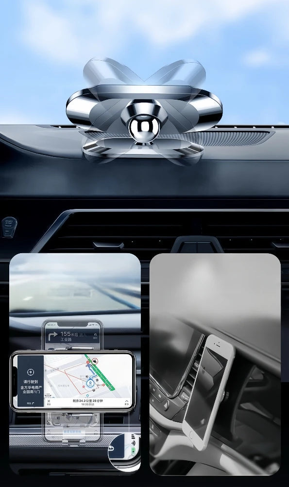 New Car Magnetic Phone Mount, 360° Rotation, Super Strong Adhesion to Keep Phone from Falling