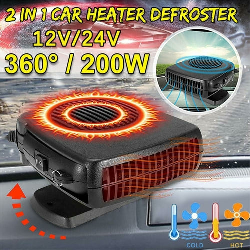 Powerful 200W 2-in-1 Car Heater Windshield Defroster