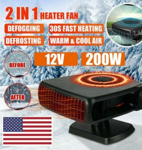 Powerful 200W 2-in-1 Car Heater Windshield Defroster
